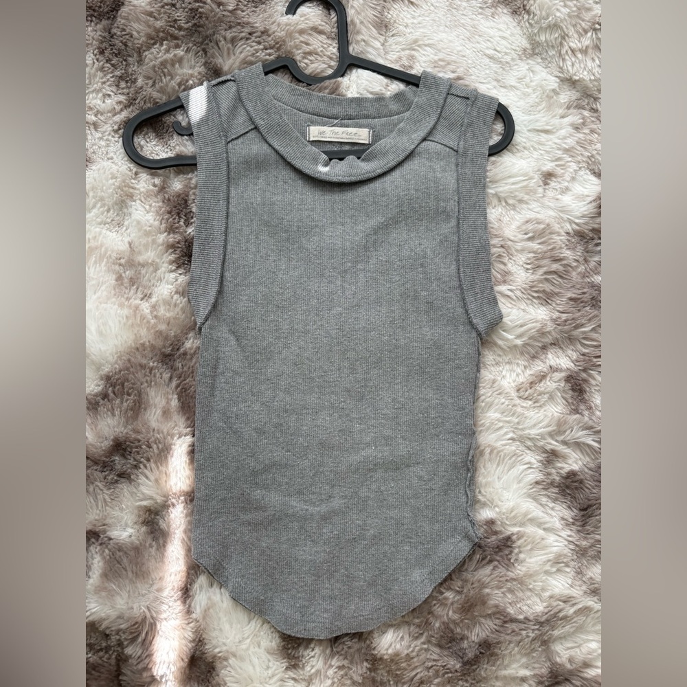 We The Free Gray Ribbed Top